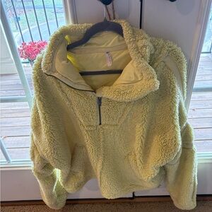 FP Movement by Free People Light Yellow Sherpa Pullover